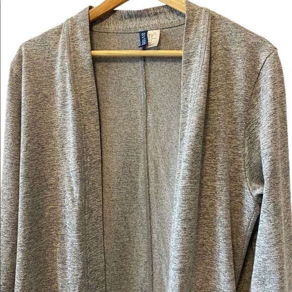 H&M DIVIDED Salt&Pepper Open Tight Knit Cardigan M - Picture 3 of 7